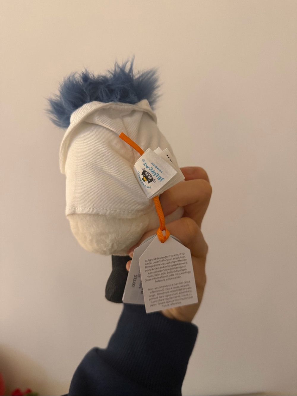Jellycat Yellow Plush with Blue Hair and White Jacket - Picture 2 of 2